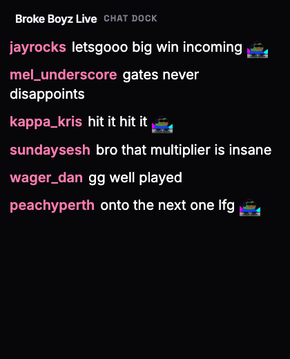 Large-text chat dock built for the streamer's own OBS editor view